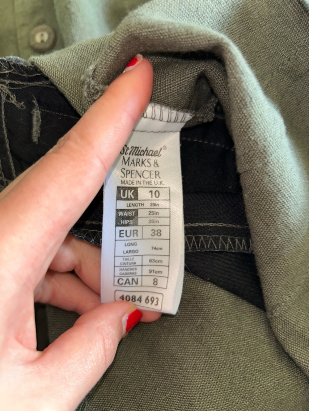 Marks & Spencer Olive Green Button-Front Midi Skirt - Picture 4 of 5